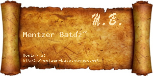 Mentzer Bató névjegykártya